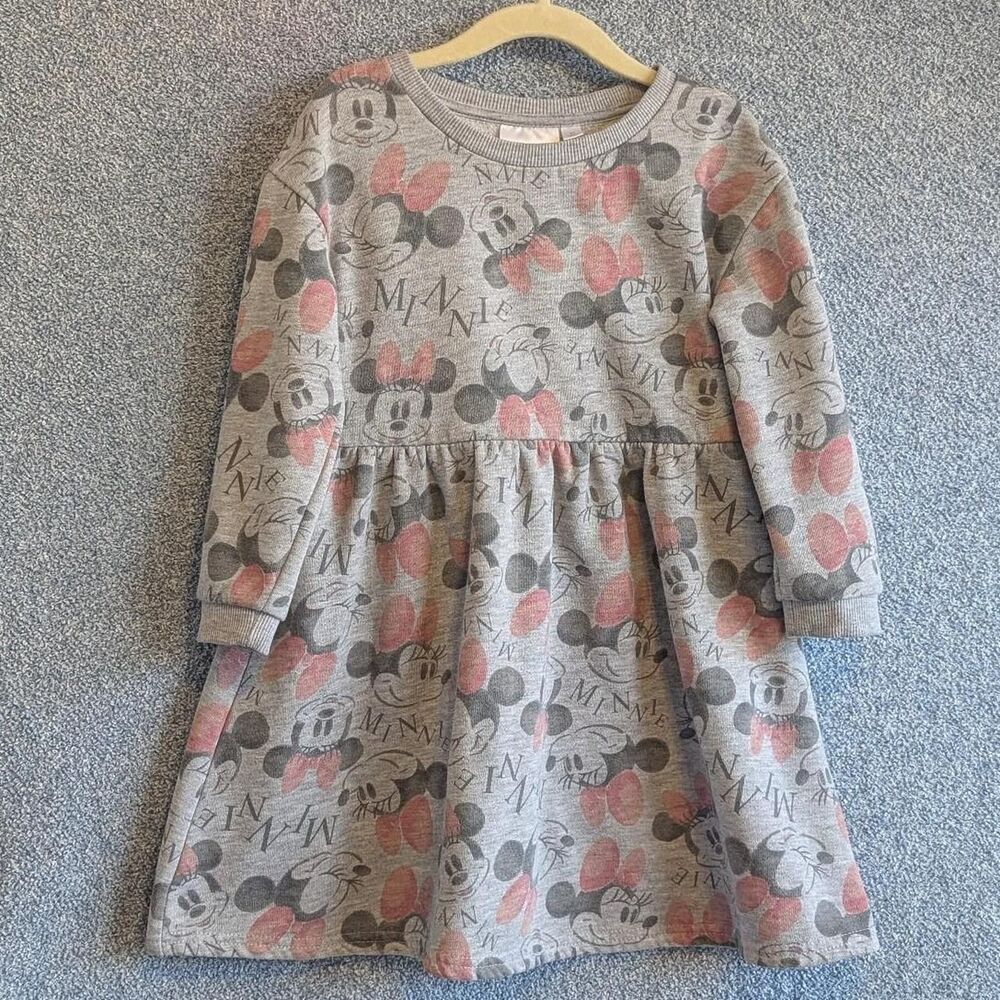 Disney Junior Minnie Mouse Girls Size 5 Graphic Print Long Sleeve Sweater Dress